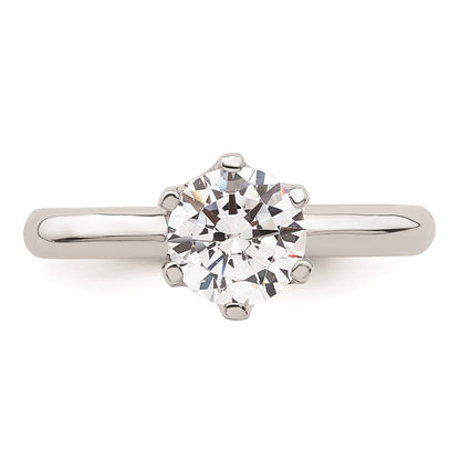 1.25ct. CZ Solid Real 14k White Gold Solitaire Engagement Ring