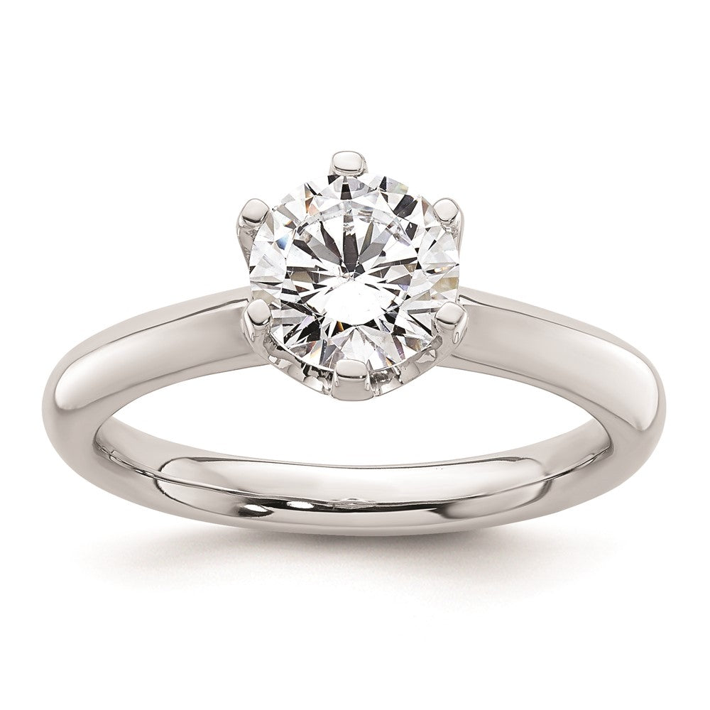 1.25ct. CZ Solid Real 14k White Gold Solitaire Engagement Ring