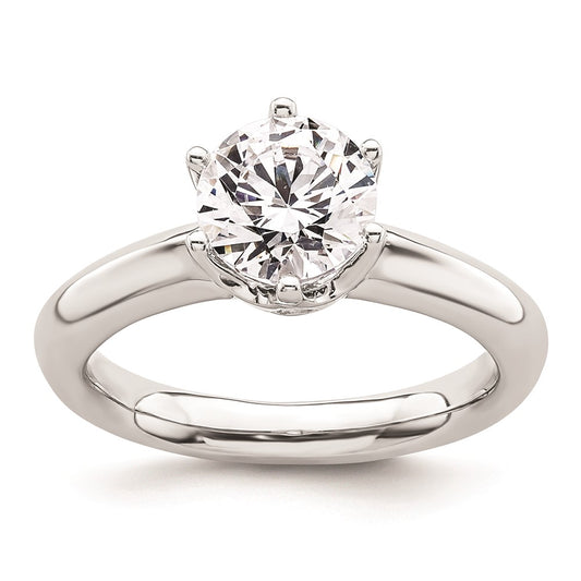 1.50ct. CZ Solid Real 14k White Gold Solitaire Engagement Ring