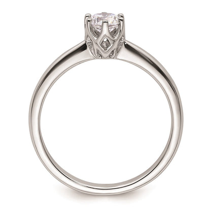 0.33ct. CZ Solid Real 14k White Gold Solitaire Engagement Ring