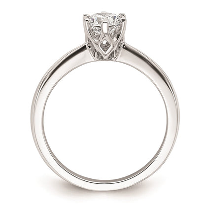 0.50ct. CZ Solid Real 14k White Gold Solitaire Engagement Ring