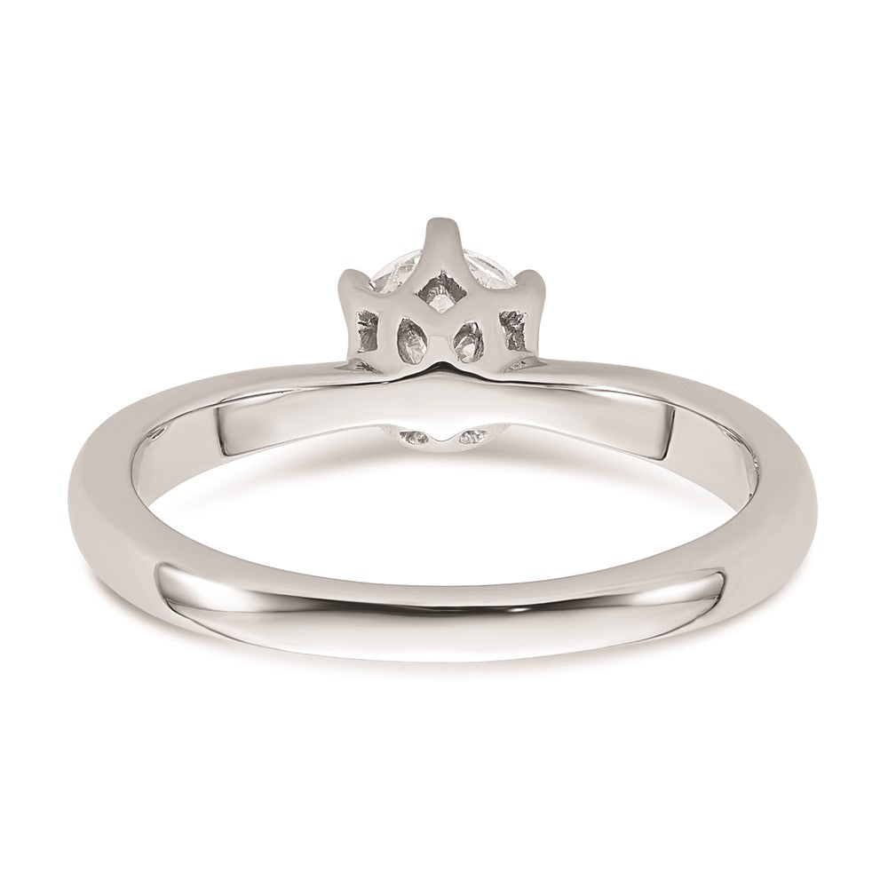 0.50ct. CZ Solid Real 14k White Gold Solitaire Engagement Ring