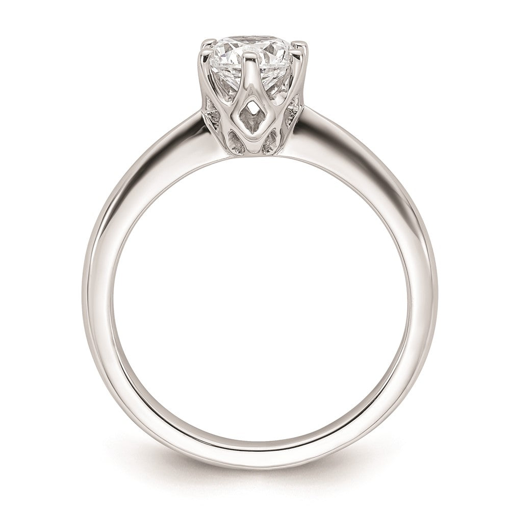 0.75ct. CZ Solid Real 14k White Gold Solitaire Engagement Ring