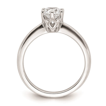 0.75ct. CZ Solid Real 14k White Gold Solitaire Engagement Ring