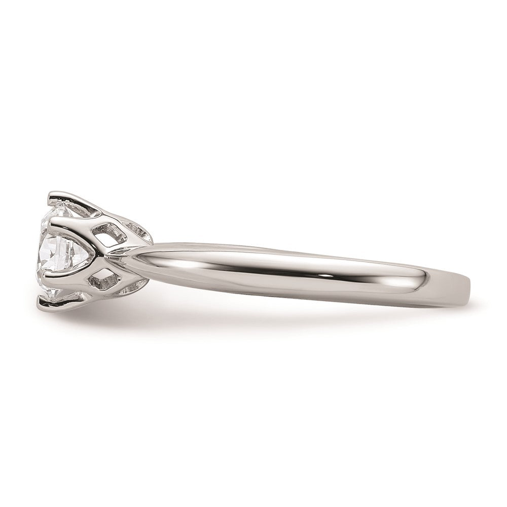 0.75ct. CZ Solid Real 14k White Gold Solitaire Engagement Ring
