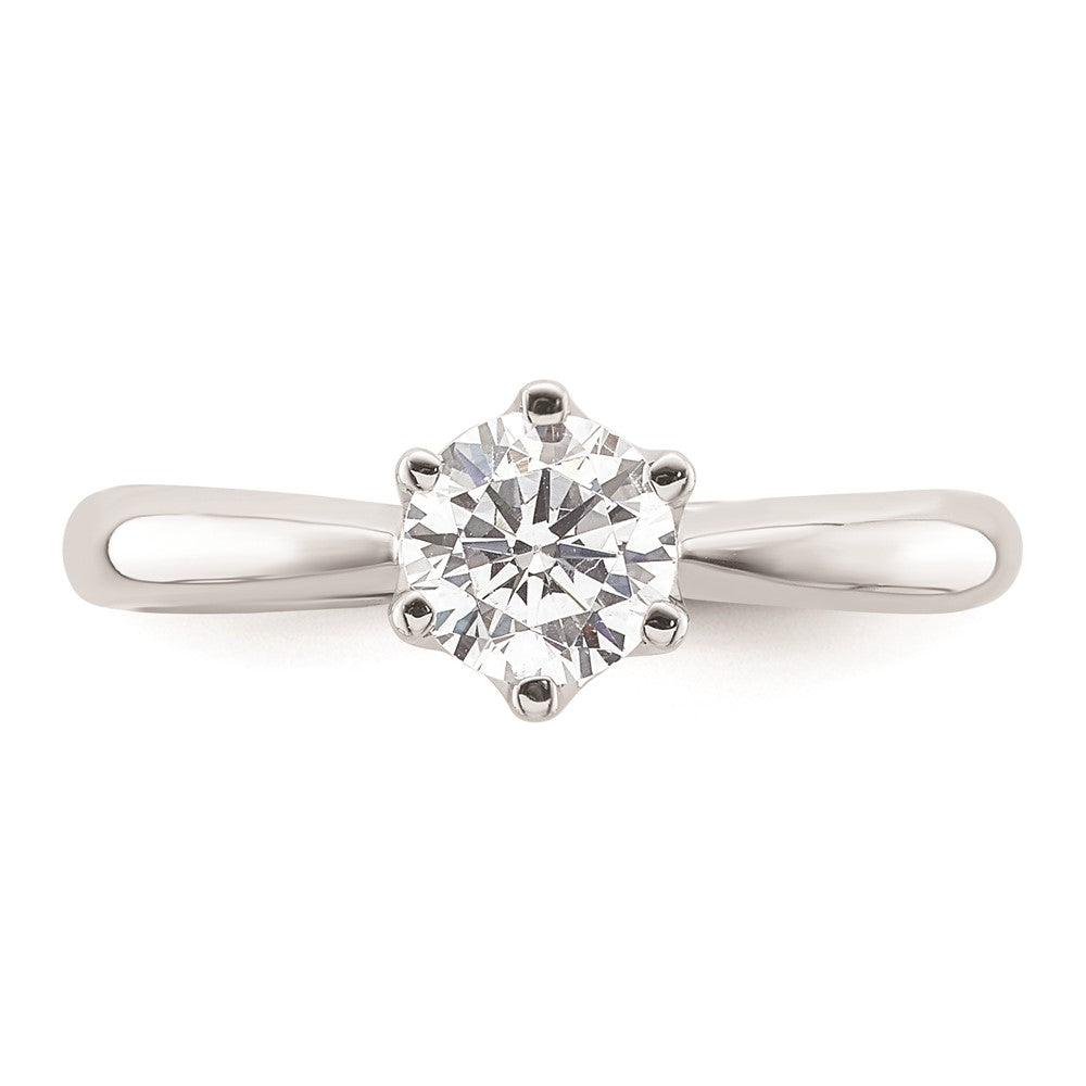 0.75ct. CZ Solid Real 14k White Gold Solitaire Engagement Ring