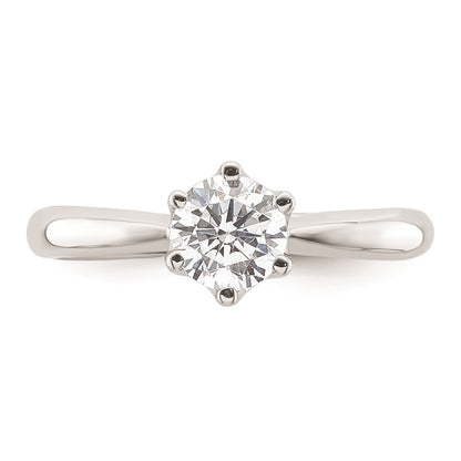 0.75ct. CZ Solid Real 14k White Gold Solitaire Engagement Ring