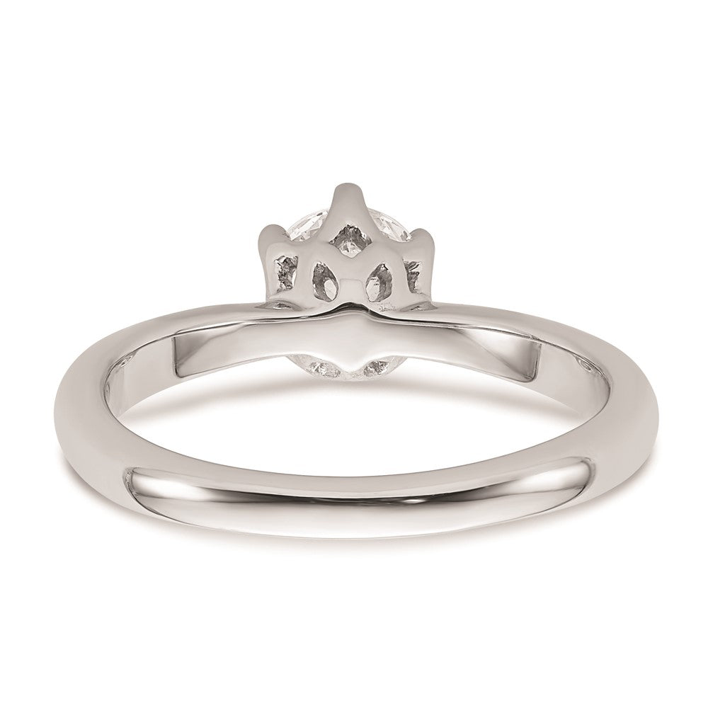 0.75ct. CZ Solid Real 14k White Gold Solitaire Engagement Ring