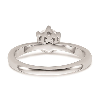 0.75ct. CZ Solid Real 14k White Gold Solitaire Engagement Ring
