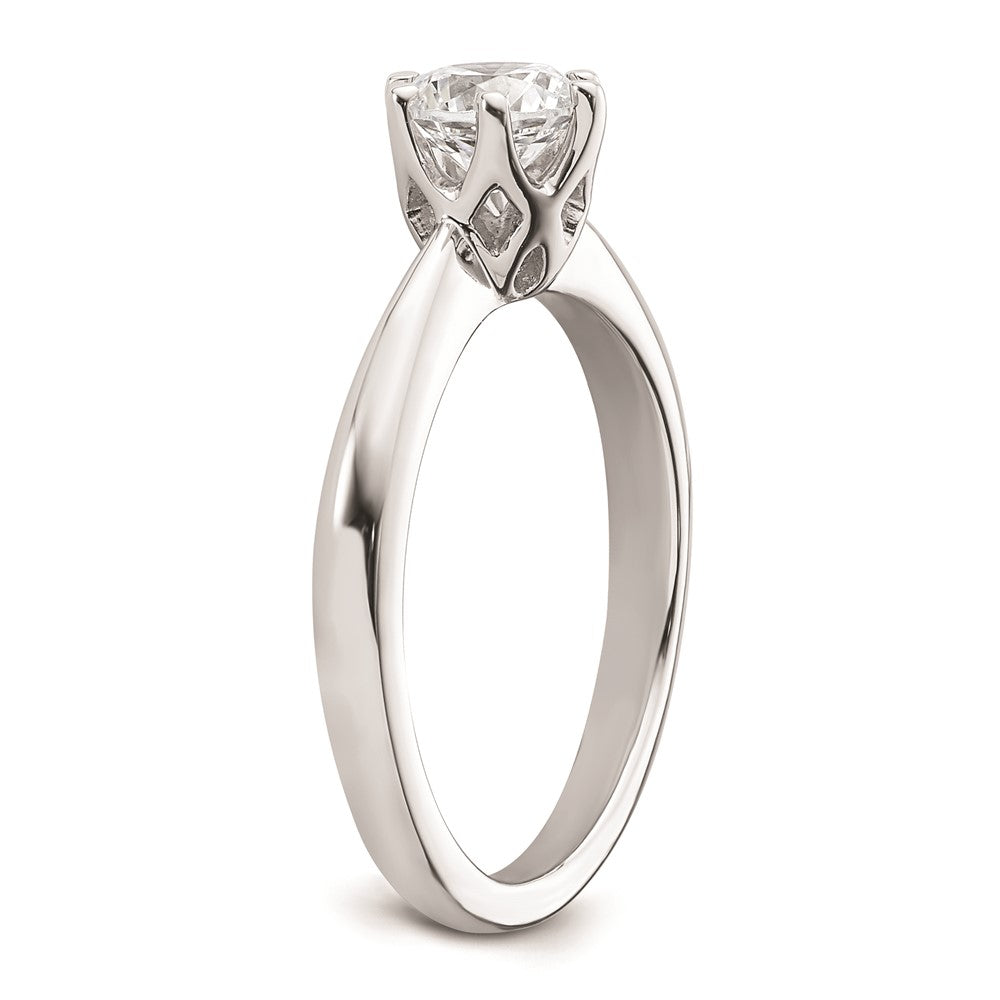 0.75ct. CZ Solid Real 14k White Gold Solitaire Engagement Ring