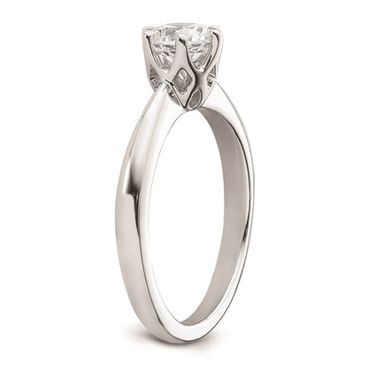0.75ct. CZ Solid Real 14k White Gold Solitaire Engagement Ring