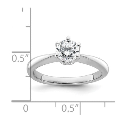 0.75ct. CZ Solid Real 14k White Gold Solitaire Engagement Ring