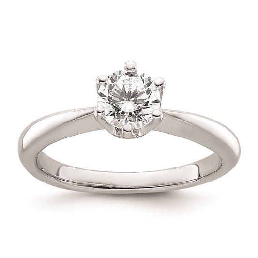 0.75ct. CZ Solid Real 14k White Gold Solitaire Engagement Ring