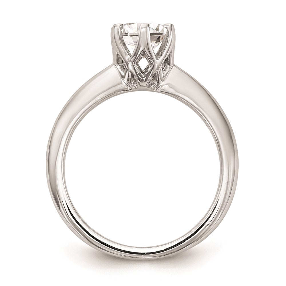 1.00ct. CZ Solid Real 14k White Gold Solitaire Engagement Ring