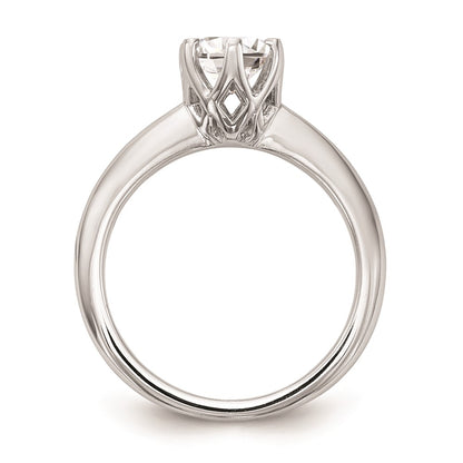 1.00ct. CZ Solid Real 14k White Gold Solitaire Engagement Ring