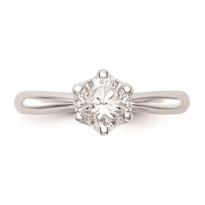 1.00ct. CZ Solid Real 14k White Gold Solitaire Engagement Ring