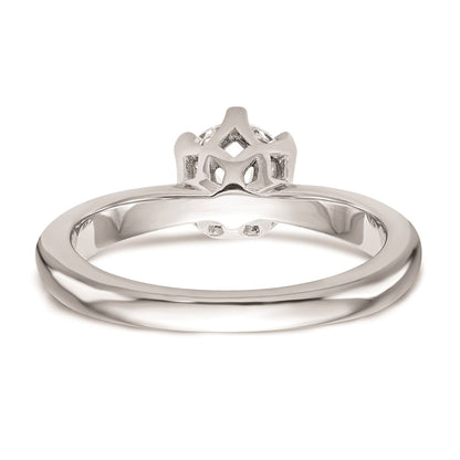 1.00ct. CZ Solid Real 14k White Gold Solitaire Engagement Ring