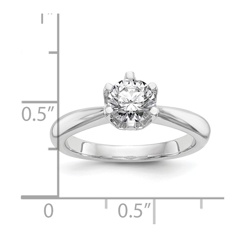 1.00ct. CZ Solid Real 14k White Gold Solitaire Engagement Ring