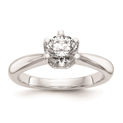 1.00ct. CZ Solid Real 14k White Gold Solitaire Engagement Ring