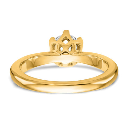 0.50ct. CZ Solid Real 14k Yellow Gold Solitaire Engagement Ring