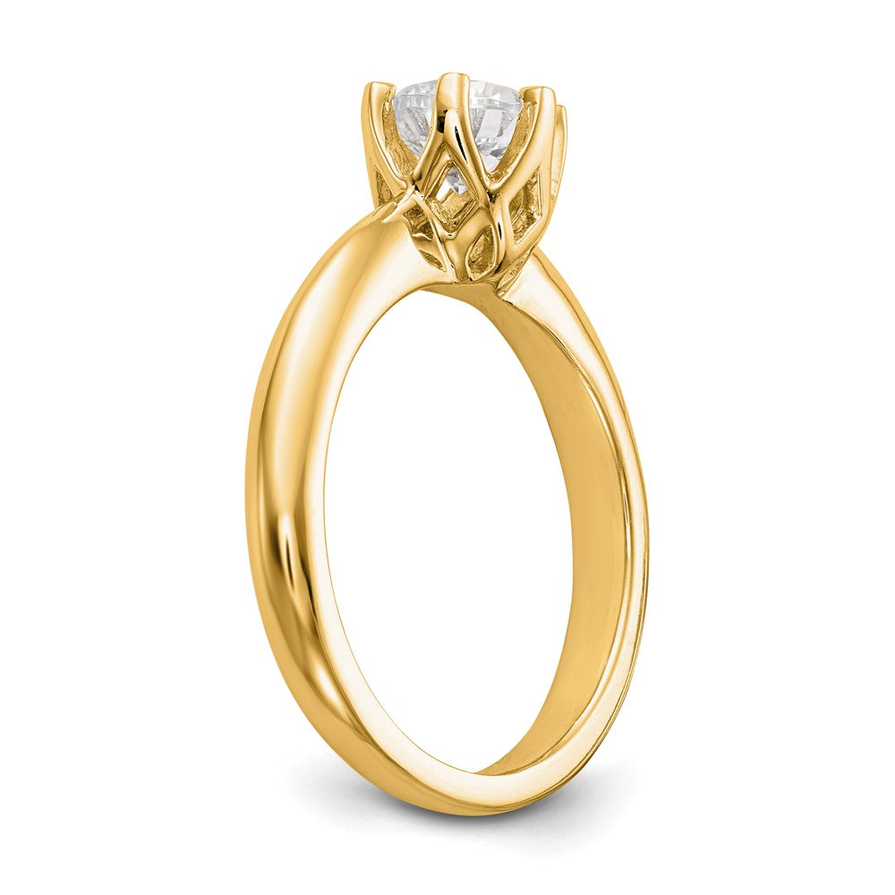 0.50ct. CZ Solid Real 14k Yellow Gold Solitaire Engagement Ring