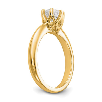 0.50ct. CZ Solid Real 14k Yellow Gold Solitaire Engagement Ring