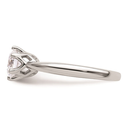 1.25ct. CZ Solid Real 14k White Gold Solitaire Engagement Ring