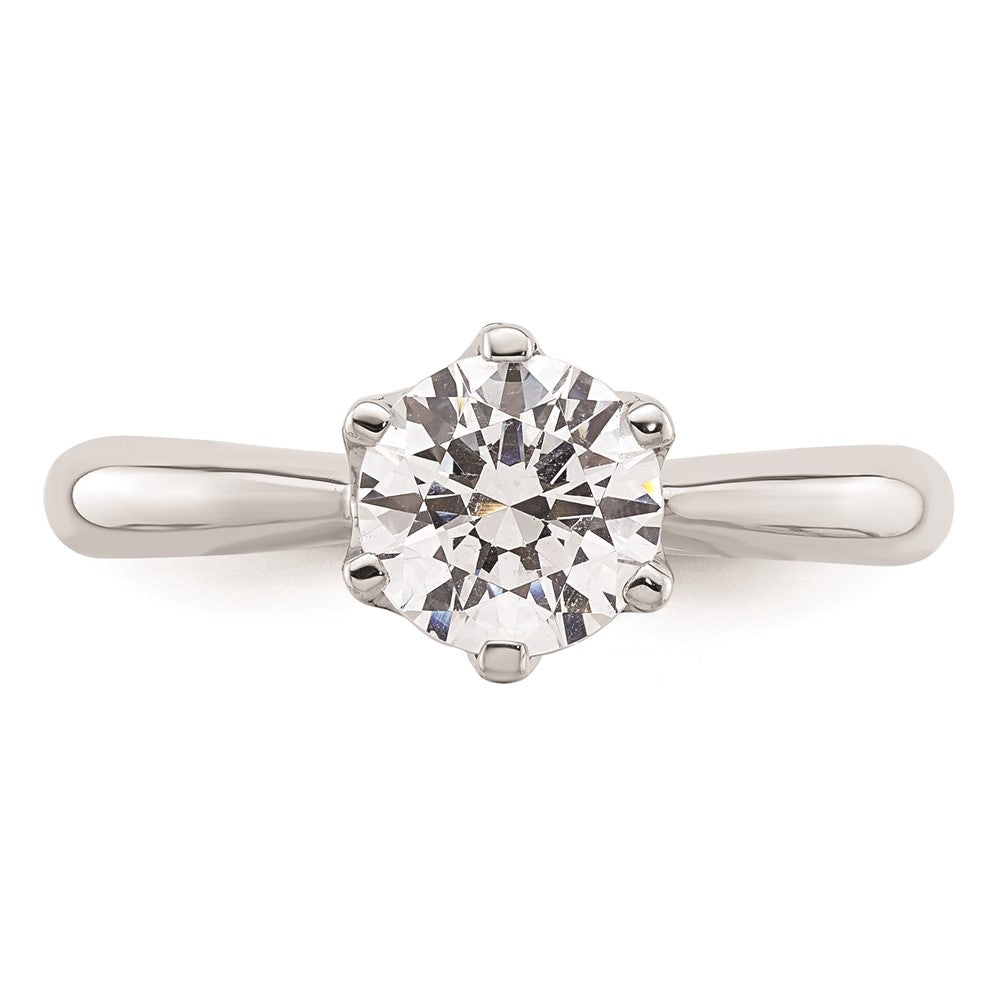 1.25ct. CZ Solid Real 14k White Gold Solitaire Engagement Ring