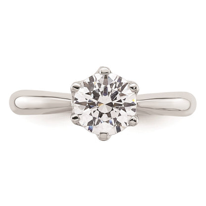 1.25ct. CZ Solid Real 14k White Gold Solitaire Engagement Ring
