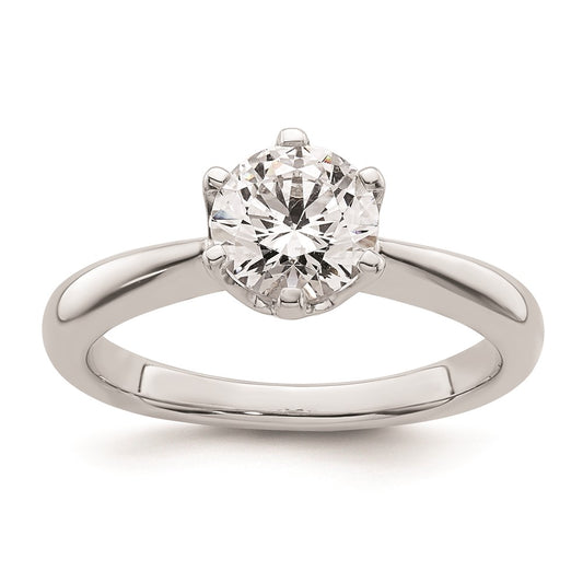 1.25ct. CZ Solid Real 14k White Gold Solitaire Engagement Ring