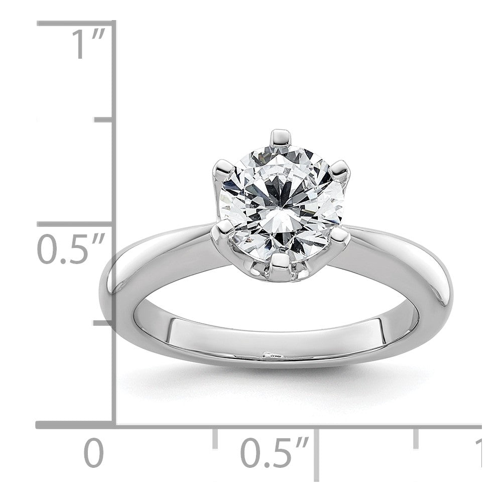 1.50ct. CZ Solid Real 14k White Gold Solitaire Engagement Ring