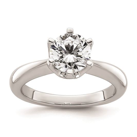 1.50ct. CZ Solid Real 14k White Gold Solitaire Engagement Ring