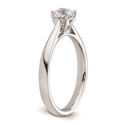 0.50ct. CZ Solid Real 14k White Gold Solitaire Engagement Ring