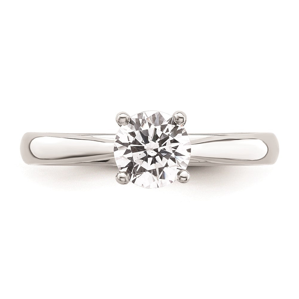 0.75ct. CZ Solid Real 14k White Gold Solitaire Engagement Ring