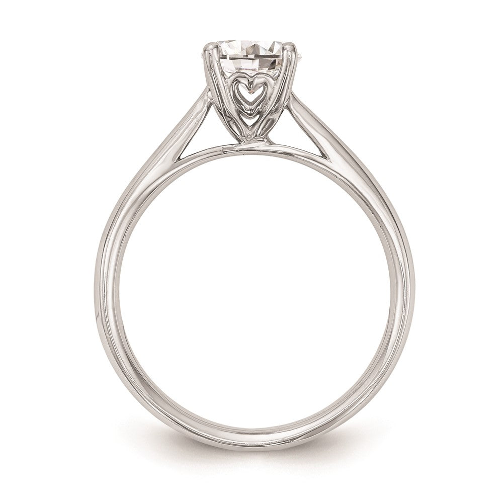 1.00ct. CZ Solid Real 14k White Gold Solitaire Engagement Ring