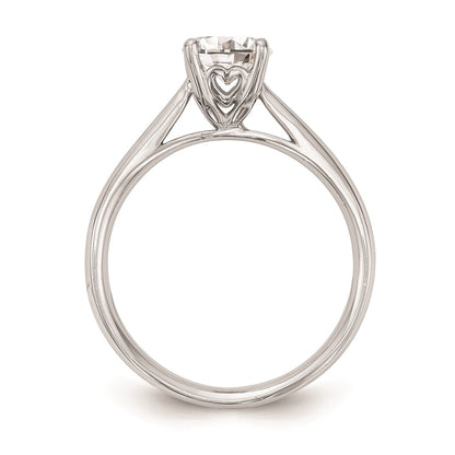 1.00ct. CZ Solid Real 14k White Gold Solitaire Engagement Ring
