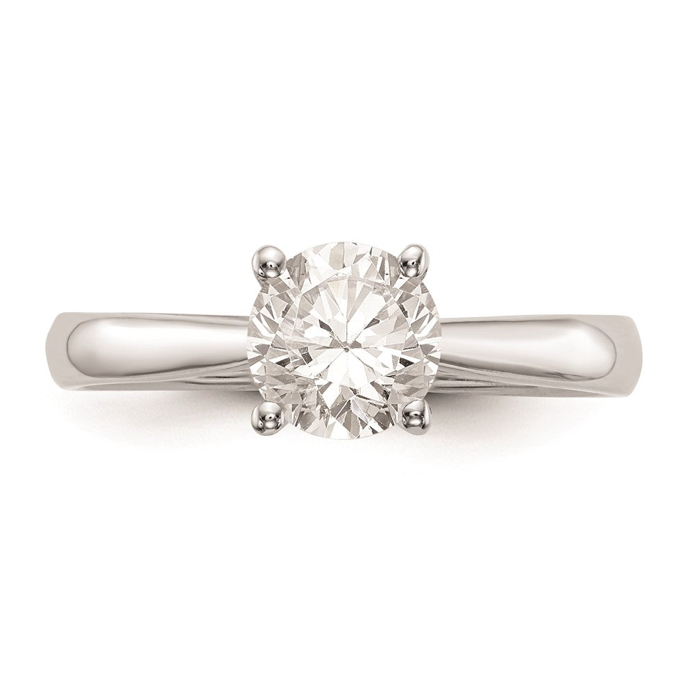 1.00ct. CZ Solid Real 14k White Gold Solitaire Engagement Ring