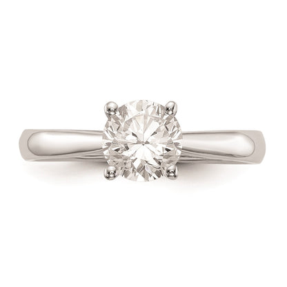 1.00ct. CZ Solid Real 14k White Gold Solitaire Engagement Ring