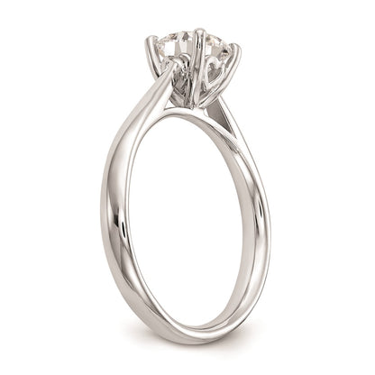 1.00ct. CZ Solid Real 14k White Gold Solitaire Engagement Ring