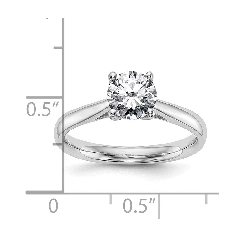 1.00ct. CZ Solid Real 14k White Gold Solitaire Engagement Ring