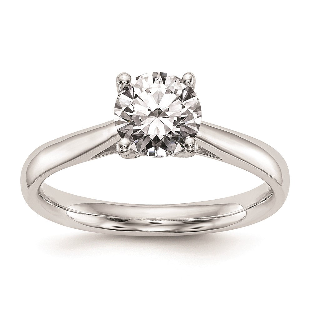 1.00ct. CZ Solid Real 14k White Gold Solitaire Engagement Ring