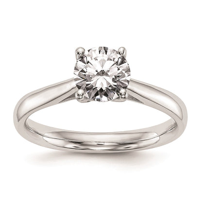 1.00ct. CZ Solid Real 14k White Gold Solitaire Engagement Ring