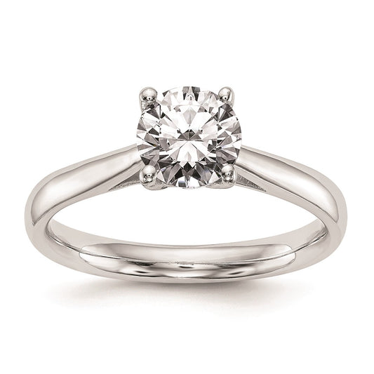1.00ct. CZ Solid Real 14k White Gold Solitaire Engagement Ring