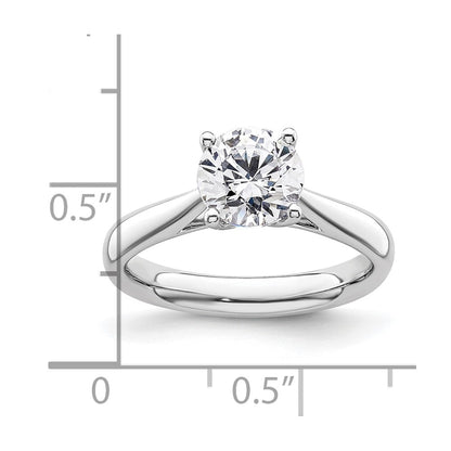 1.50ct. CZ Solid Real 14k White Gold Solitaire Engagement Ring
