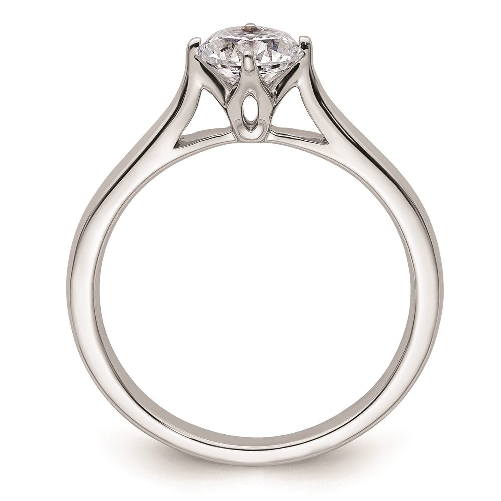 0.75ct. CZ Solid Real 14K White Gold Round Solitaire Engagement Ring Engagement Polished