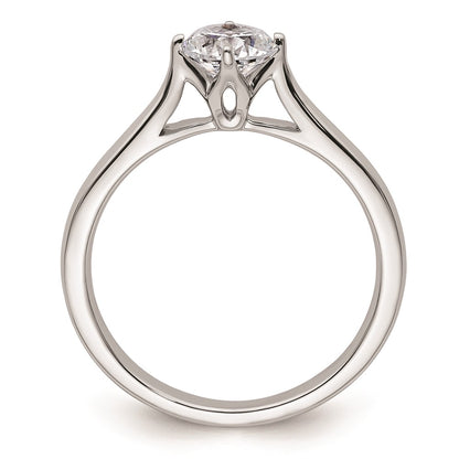 0.75ct. CZ Solid Real 14K White Gold Round Solitaire Engagement Ring Engagement Polished