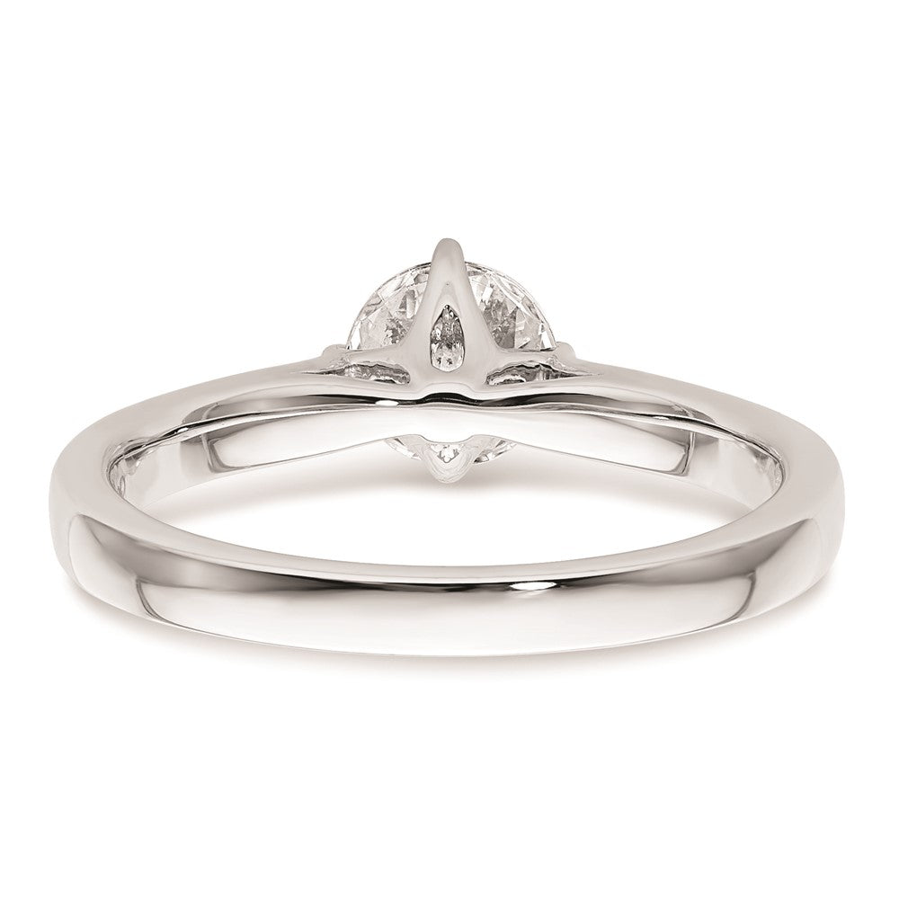 0.75ct. CZ Solid Real 14K White Gold Round Solitaire Engagement Ring Engagement Polished