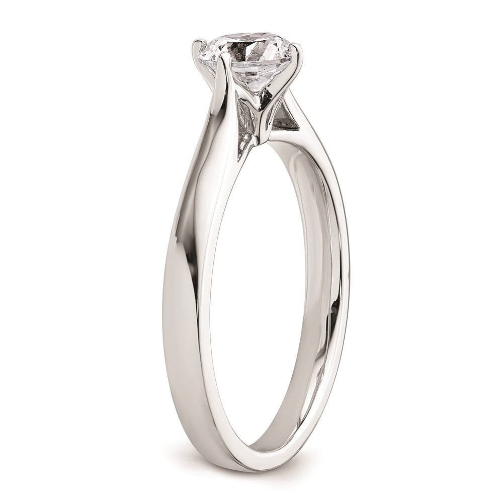 0.75ct. CZ Solid Real 14K White Gold Round Solitaire Engagement Ring Engagement Polished