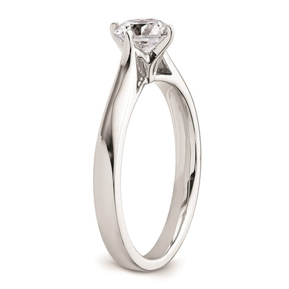 0.75ct. CZ Solid Real 14K White Gold Round Solitaire Engagement Ring Engagement Polished