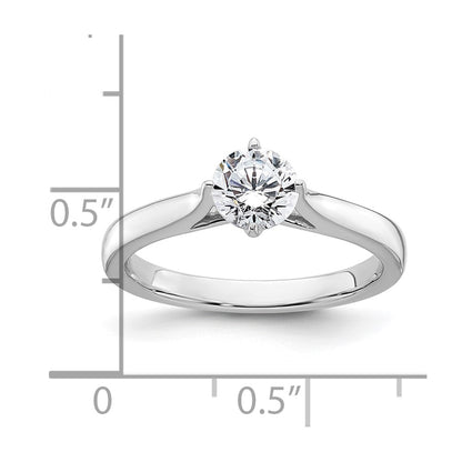 0.75ct. CZ Solid Real 14K White Gold Round Solitaire Engagement Ring Engagement Polished